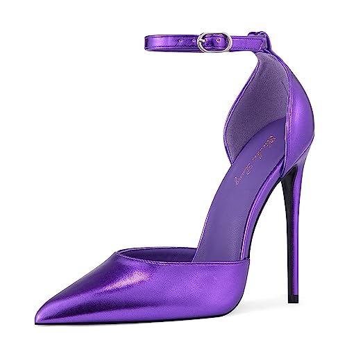 Zhabtuc High Heels, Damen Pumps D'Orsay Knöchelriemen Spitz...