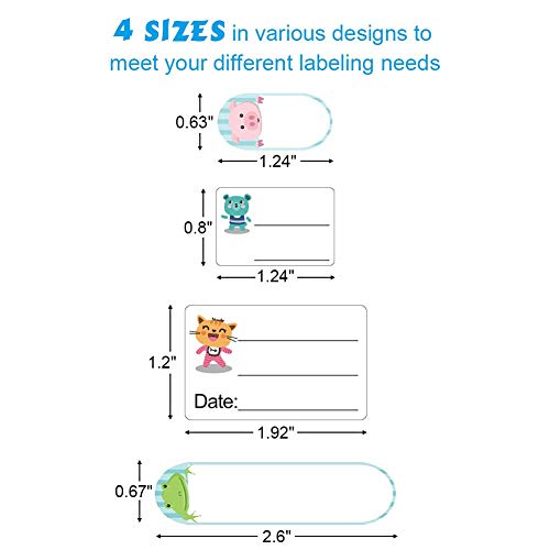 Miniatura 2 de Etiquetas Adhesivas Personalizadas,Etiquetas Adhesivas Con Nnombre,Etiquetas Adhesivas Para Escribir Para Escuelas, Distintivos De Colores Para Niños Para Biberones 235 Piezas