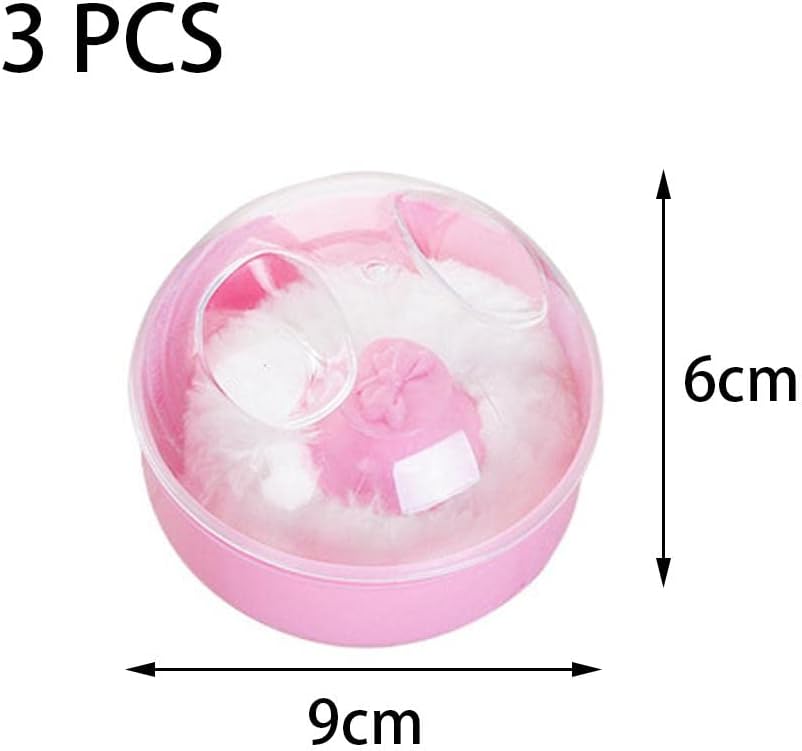 3pcs Powder Puff Box Body Powder Container with Powder Puffs Perfect for Travel Random Color : Health & Household