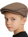 Vintage-Newsboy-Cap for Boys Toddler Kids Tweed Beret Cabbie Hat for Gentlemen for 4-8 Years