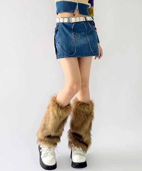 Women's Fuzzy Leg Warmers, Soft Warm Fur Boot Covers for Women, Furry Shoes Covers for Christmas Halloween Party Costume - Image 7
