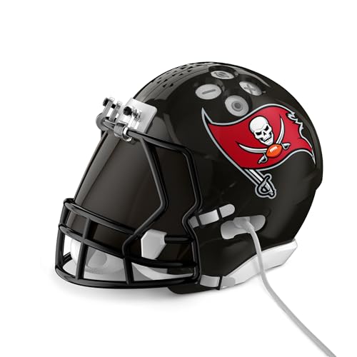 Image of NFL Echo Dot Bundle: Includes Echo Dot | Glacier White and Limited-Edition NFL Helmet Stand | Tampa Bay Buccaneers