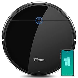 Staubsauger Roboter – Tikom G7000 Saugroboter, 2700Pa Saugleistung, Gyroskop Navigation, WLAN, Selbstaufladend…