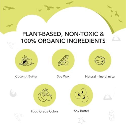 Image of Azafran Organics - 15 Non-Toxic Plant-Based Pencil Crayons (15 COLOURS) - New Pack, For Pre School Kids, Hypoallergenic, No Mineral Oils Or Harmful Chemicals, Multi-coloured