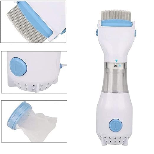 Image of Electric Head Lice Comb, Chemical Free Lice Removal Machine with Suction, Reusable Lice & Nits Vacuum Comb for Kids & Adults, Safe Gentle Hair Cleaning Tool, Portable Anti Lice Device 1