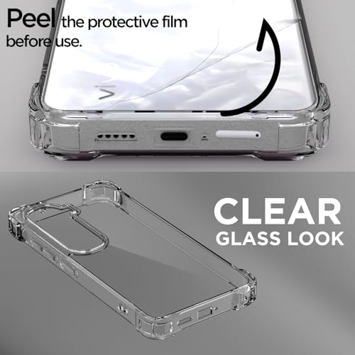 Image of Pikkme Back Cover for Vivo Y400 Pro 5G PC + TPU Clear Transparent Raised Edges Shockproof Protective Phone Bumper Case(Transparent)