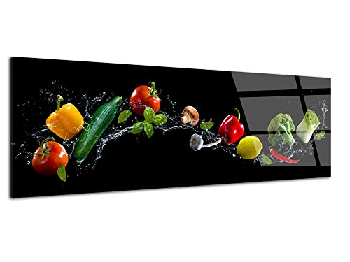 DECLINA – Tableau Mural Panoramique Légumes – Cadre Cuisine Ambiance Gourmande – Impression HD Sur Verre Acrylique – Fabrication Française