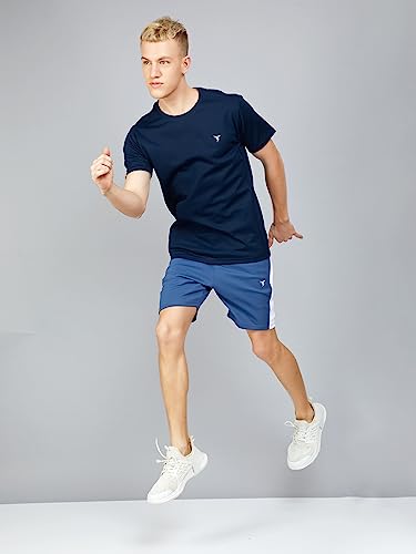 Image of TECHNOSPORT Men's Slim Fit Polyester Activewear Sports T-Shirt with Moisture-Wicking Comfort for Workout, Running & Gym