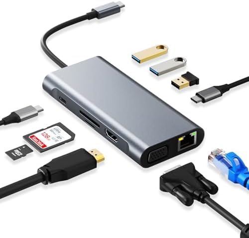 Hub USB-C 7-en-1 MIABOO – HDMI 4K, Charge 65W PD, Ports USB 3.0, Lecteur Cartes SD/TF, Pour MacBook, IPad