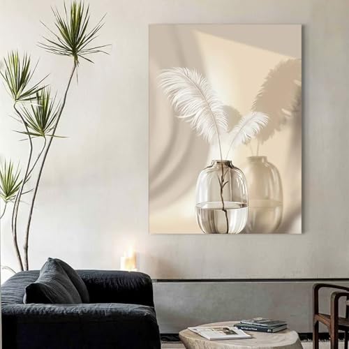 Art mural plume et sable 80x120cm sans cadre grand format - 3