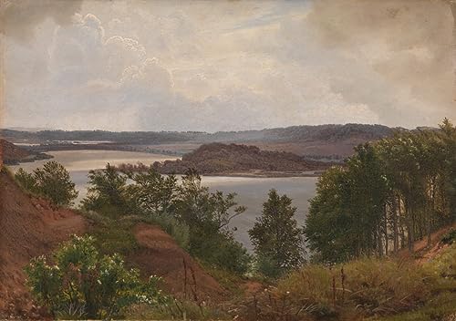 Toile Les lacs de Laven par Vilhelm Kyhn de 50x70 cm, idéal pour un salon chaleureux et élégant