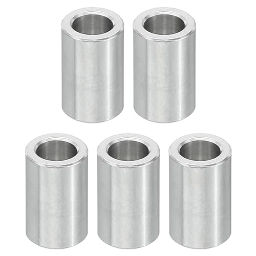 PATIKIL M5アルミスペーサー 5個セット メタルスペーサーアルミニウム 5.2mm ID x 8mm OD x 12mm L 1/5"またはM5ネジボルト用 丸型スペーサースクリュースタンドオフ