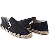 Alexis Leroy Flat Espadrilles for Men Slip On Canvas Shoes Solid Color Black 22ss 11 UK #3