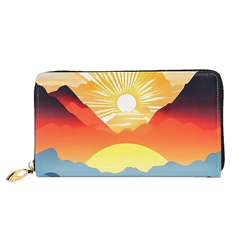 Portefeuille de voyage pour femme Bright Sunrise grand format zippé noir pour s'organiser