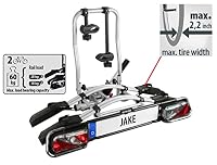 EUFAB 11510 Fahrradträger JAKE, E-Bike geeignet, teilweise vormontiert, erweiterbar, Diebstahlschutz, für 2 Fahrräder, für Anhängerkupplung – Ansicht 2