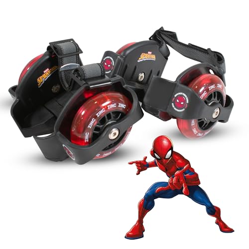 Zinc Patins de Rue Marvel Spiderman sous Licence Officielle – À partir de 5 Ans, Patins à roulettes Amovibles pour Chaussures, Roues Lumineuses, roulements ABEC 7...
