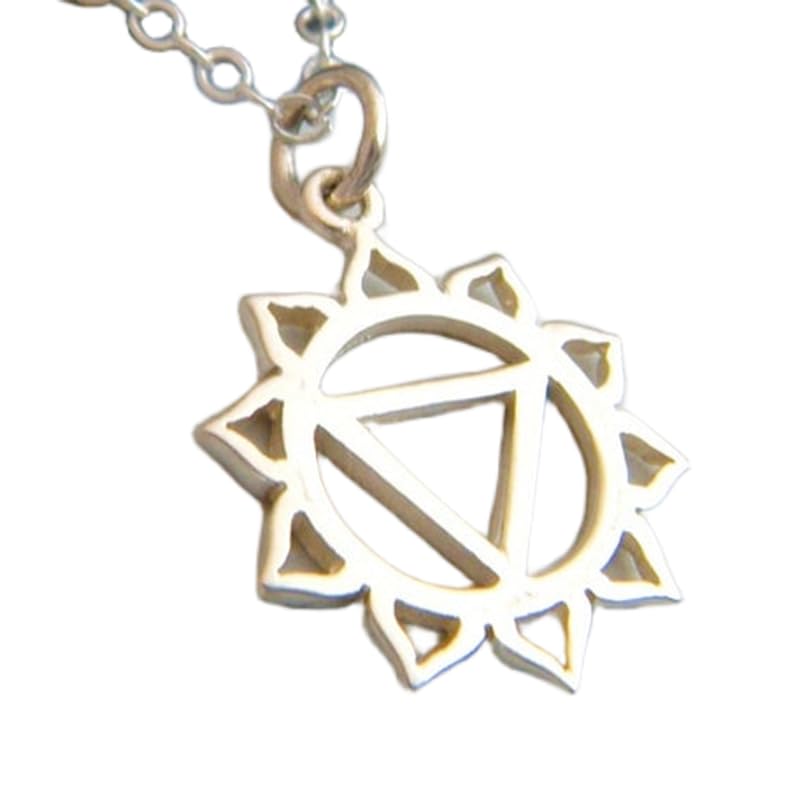 Collar de chakra del plexo solar de plata 925 LKBEADS con colgante yoga y cadena de 45 cm