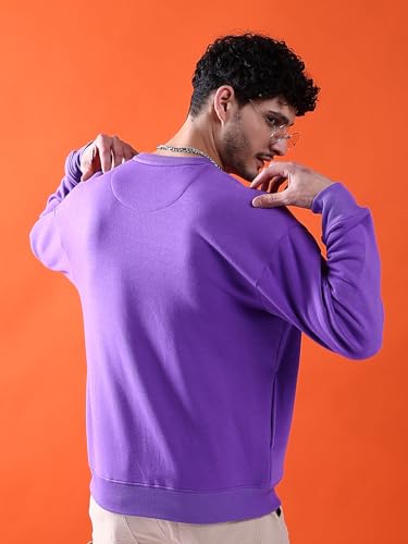 Image of The Indian Garage Co Men Oversized Solid Crew Neck Overhead Sweatshirt
