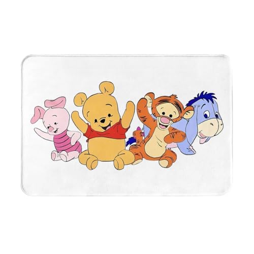 ドアマット 玄関マット くまのプーさん かわいい 漫画 キッチンマット 滑り止め 耐摩耗 人気 おしゃれ バスマット 洗える ふわふわ 吸水 防臭 四季通用 40x60cm