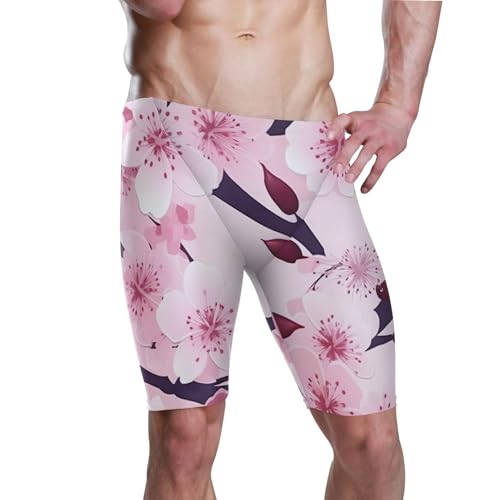 Pink Cherry Blossoms Men's Swim Jammers Swimsuit M B0401901