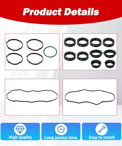 Image of VC1184G Valve Cover Gasket Set Fits for 2017-2022 Chrysler Pacifica Voyager,2016-2022 Dodge Durango,2016-2022 Jeep Gladiator Grand Cherokee Wrangler 2019-2022,RAM 1500 3.6L V6 VS50919