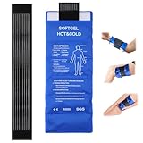 Groß Kühlpads Gel Ice Pack - Kühlpad Kühlkompresse Inkl. Bandage, Flexibler Großer Gel-Eisbeutel für Schultern, Arme und Oberschenkel, Kalt & Warm Kompresse Eisbeutel für Sportverletzungen(Blau)