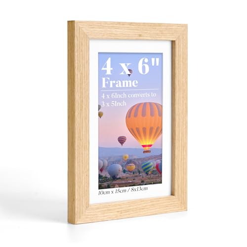 HOUSE DAY 6x4 Photo Frame Oak Wood Picture Frames Tabletop & Wall Mount