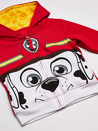Nickelodeon Toddler Boys' Paw Patrol Character Big Face Zip-Up Hoodies, Marshall Red, 4T #TOP1