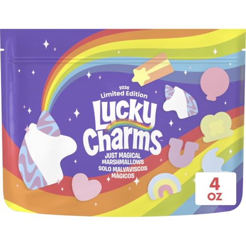 Lucky Charms Just Magical Marshmallows, Limited Edition Snacks, Dessert Ingredient and Topping, 4 oz