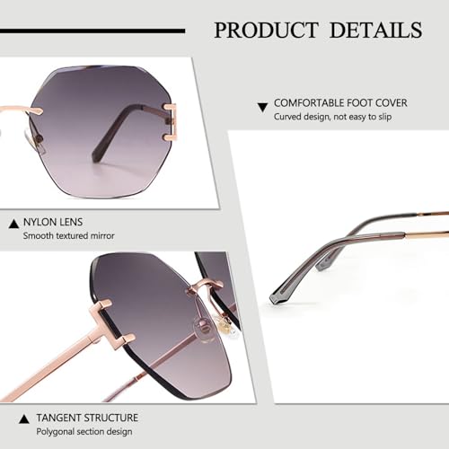 Vintage Ovesized Hexagon Sunglasses With Self-Makeup Effect Tinted Nylon Lenses Glasses UV400 Protection Sun Glasses4