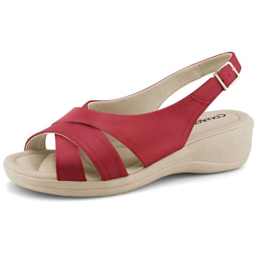 Sandália Feminina Anabela Salto Baixo Conforto Comfortflex