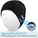 Mydeal Washable Winter Men Women Hat Bluetooth Beanie Running Cap with Bluetooth Stereo Headphones Mic Hands Free Rechargeable Battery Compatible with iPhone Android Tablets