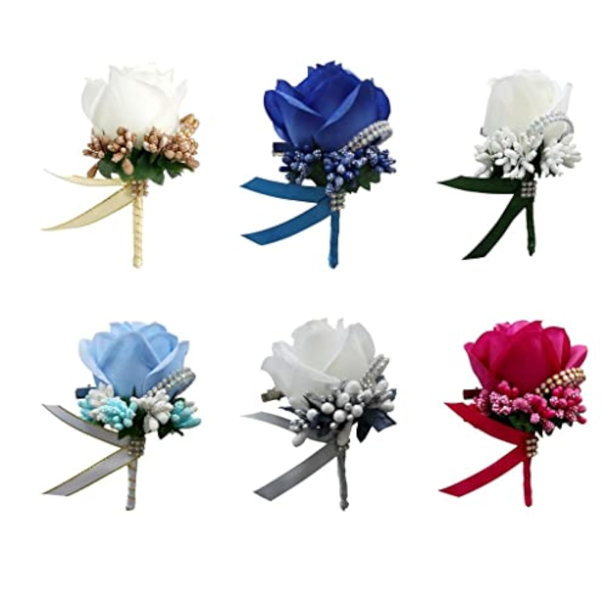3x Stimulation Rose Flower Brooch Pin Wedding Corsage