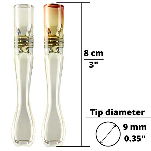 Glass Cigarette Holder Mouthpiece Set Of 2 - Hand Crafted Regular Cigarette Smoking Tube #TOP4