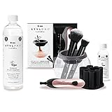 STYLPRO Blush Electric Makeup Brush Cleaner, Spinning Brush Dryer Machine Gift Set and 8 Brush Collars with Makeup Brush Cleanser for Non-Soluble Makeup, 500 ml (16.9 fl oz)…
