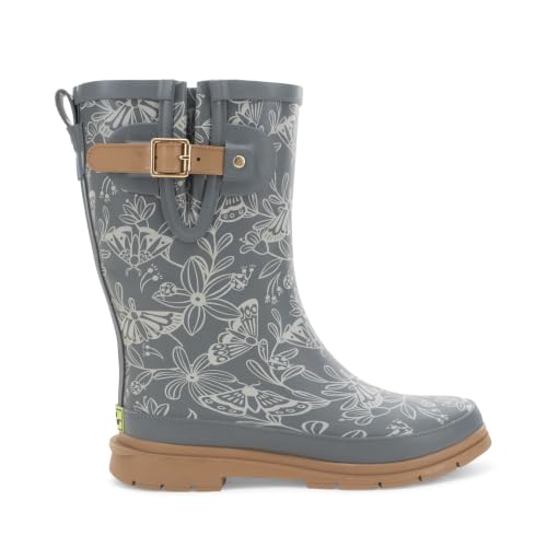 Image of Western Chief Women's Waterproof Mid Rain Boots | Ladies pull on mid rain boots with adjustable buckle, cushioned insole, and rubber outsole for wet weather and outdoor wear.