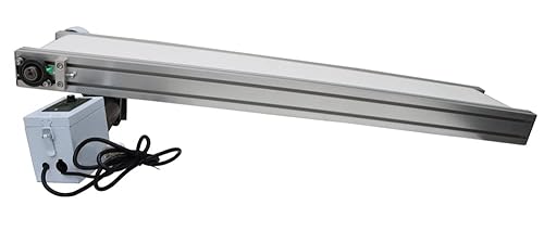 Miniatura 4 de INTSUPERMAI Sistemas de cinta transportadora plana de PVC, velocidad ajustable, marco de aleación de aluminio, 47.2 pulgadas de largo x 7.8 pulgadas