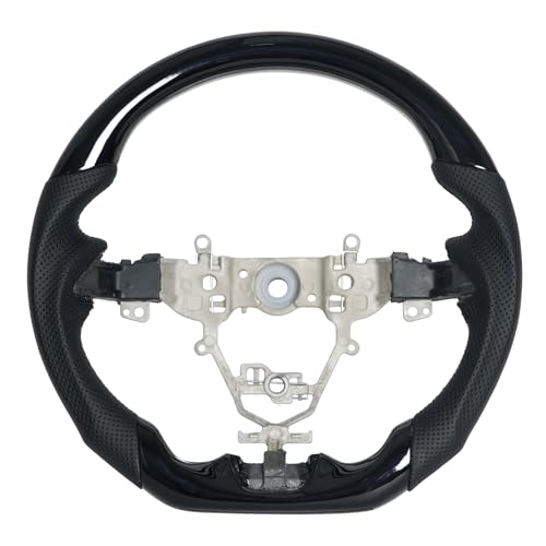 JIANGGAI ステアリング ジムニーJB64/ジムニーシェラーJB74対応 ガングリップタイプ パンチングレザー 手縫い仕上げ 純正交換 カスタムパーツ (ピアノブラック)