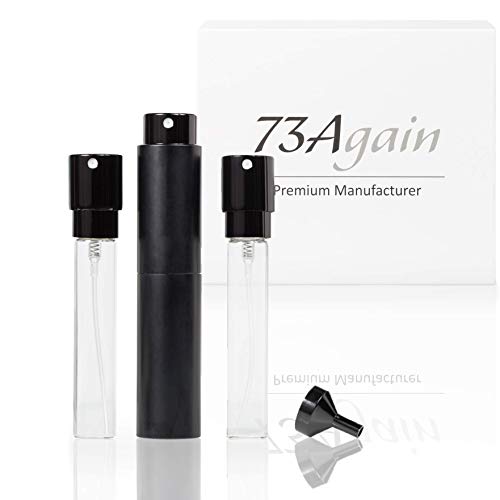 Preisvergleich Produktbild 73Again® [3er Set] 10ml Premium Parfümzerstäuber Auslaufsichere Zerstäuber aus beschichtetem Aluminium - nachfüllbar mit praktischem Trichter