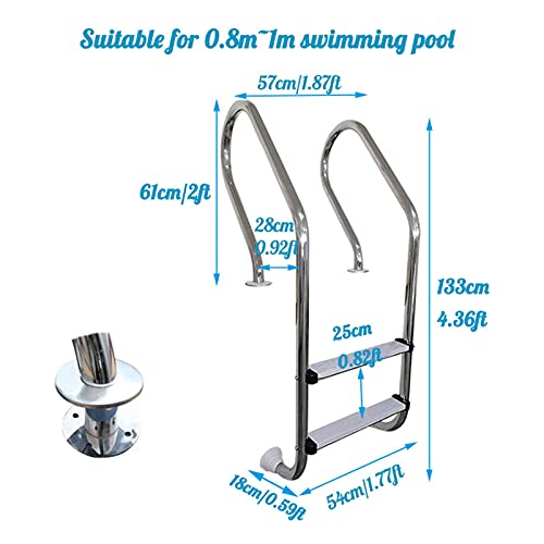 Escalera para piscina con barandilla acero inoxidable 2 peldaños miniatura 6