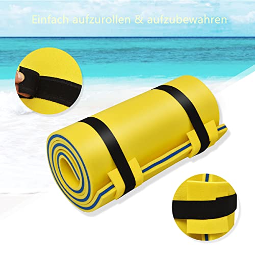 Miniatura 5 de Gymax Esterilla De Agua Flotante, Colchoneta Y Alfombra Flotante Para Piscina Con Material Xpe Resistente, Para Piscina, Playa, Lagos, 210 X 66 Cm, Carga Máxima 100 Kg