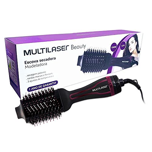 Escova Secadora Modeladora, Multilaser, EB034, Preto