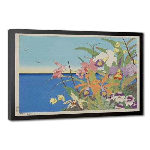 Impression toile Paul Jacoulet fleurs solution déco murale rapide pour petit espace