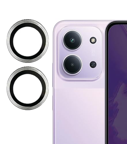 Image of ZARALA Camera Lens Frame Glass Compatible with REDMI 15C 5G Tempered Glass Aluminum Alloy Frame Individual Camera Lens Protector Cover Silver
