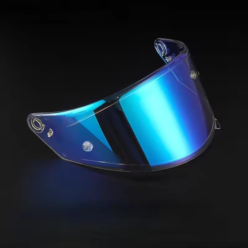 Motorcycle Helmet Visor for KYT NFR NX NZ, Scratch-Resistant Protective Motorcycle Face Shield, Anti-Fog Replacement Face Shield Lens Accessories,E Revo Blue