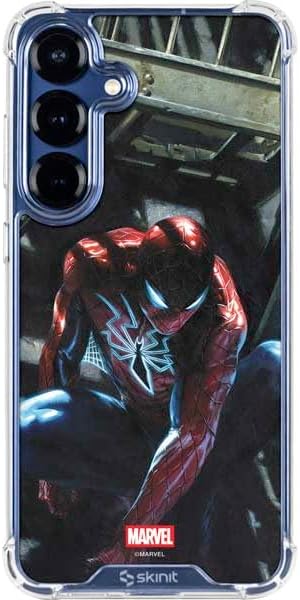 Skinit Clear Phone Case Compatible with Galaxy S25 FE - Officially Licensed Marvel Spiderman New Suit Spiderman Design
