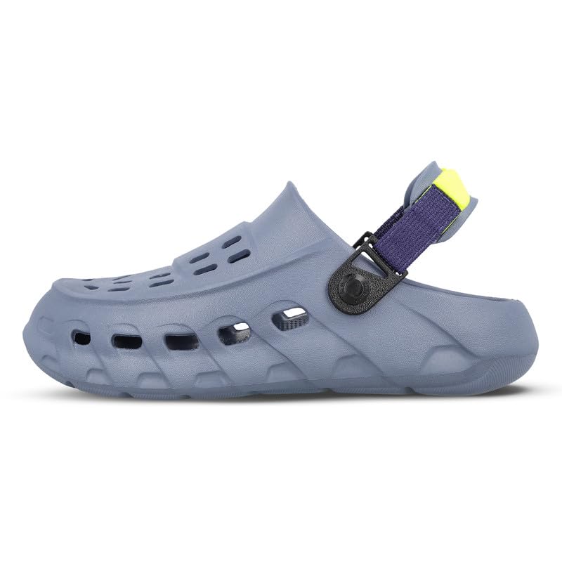 Image of WALKAROO Men Soft EVA Clogs with Adjustable Back Strap, Lightweight Ventilated Comfort Slip-On Outdoor Footwear, Durable Anti-Slip Clogs- WC8814