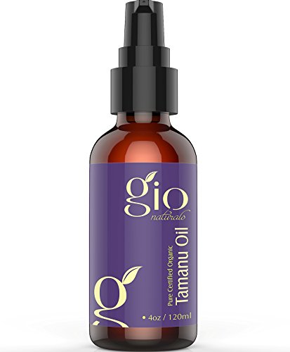 Gio Naturals Certified Organic Cold Pressed Tamanu Oil - Best Natural Treatment for Dry Skin, Eczema, Acne, Scars, and Psoriasis, 4 Oz