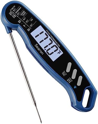 Searon Meat Thermometer,Digital Food Thermometer with Instant Read Out,Backlight and Waterproof,Kitchen Thermometer for BBQ Grilling, Smoker, Baking Turkey