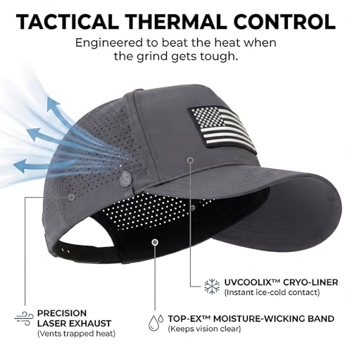 Image of TOP-EX Performance Baseball Hat for Men Water Resistant Golf Cap Running Cooling Snapback Laser Perforated